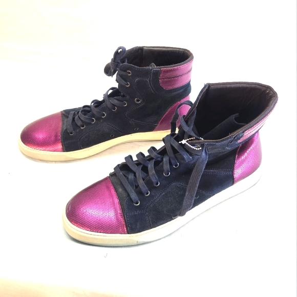 Lanvin Men's Men's Size 12 Suede High Top Sneakers Shoes